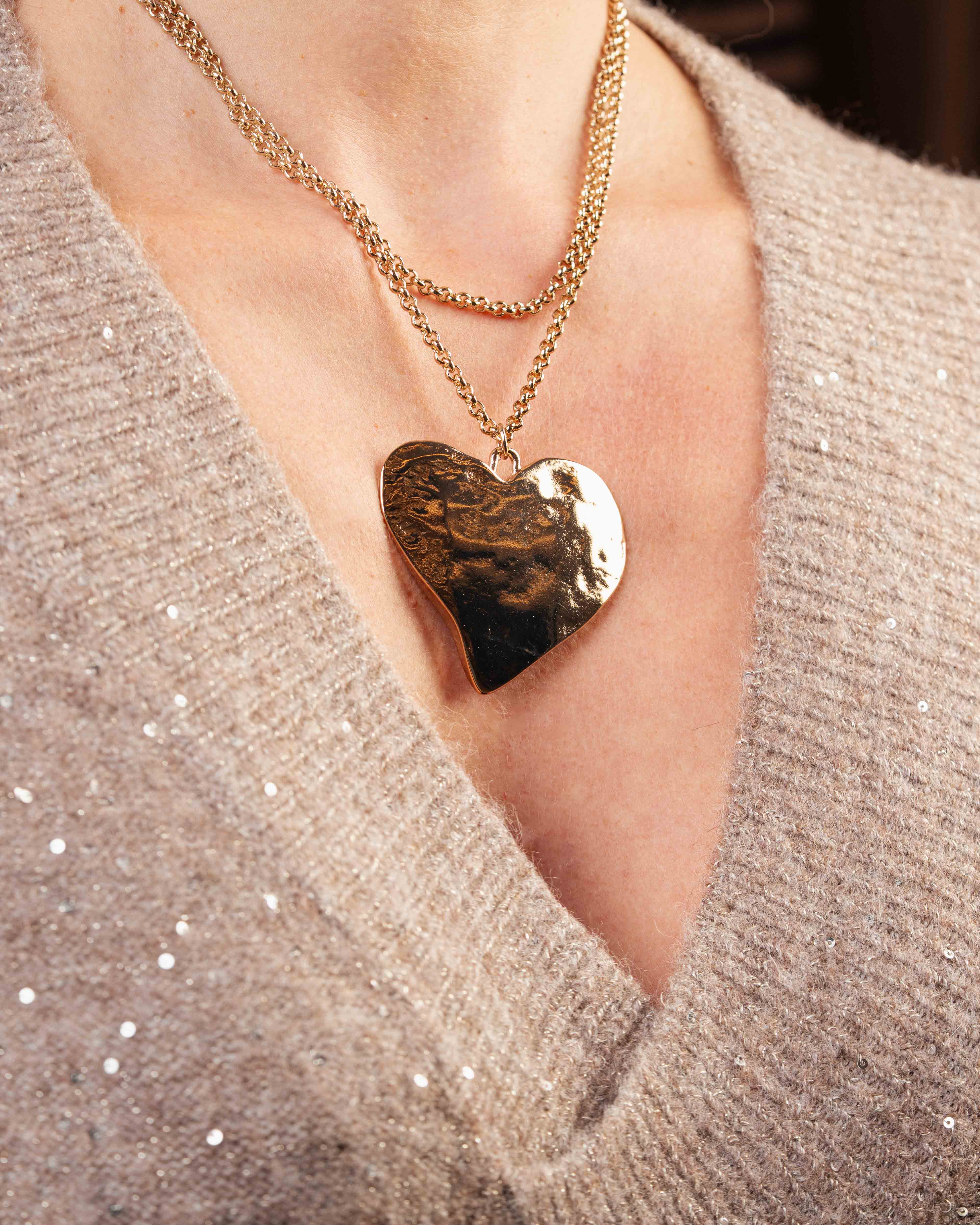 Collana Cuore Doppia Catena