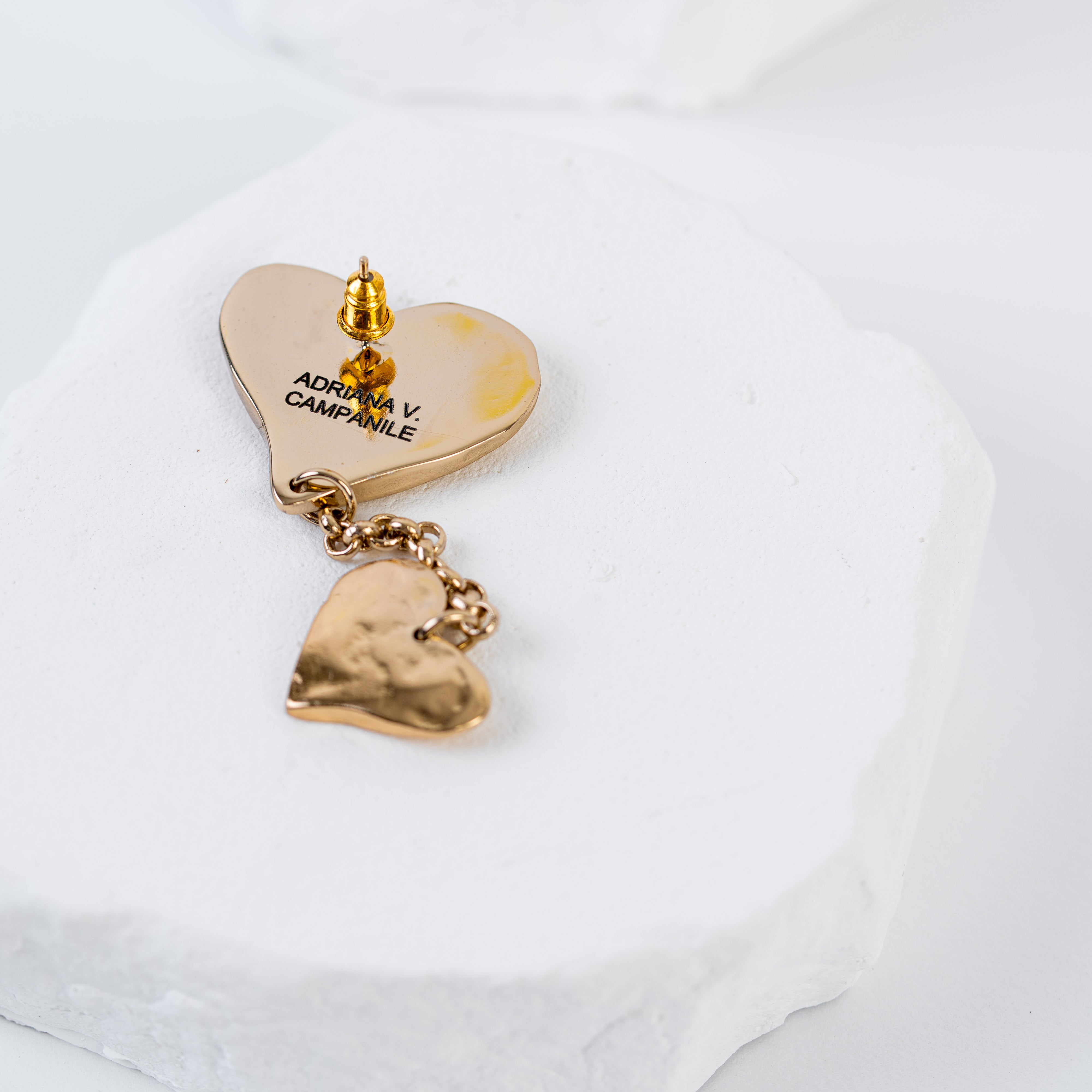 Orecchini Pendenti Doppio Cuore