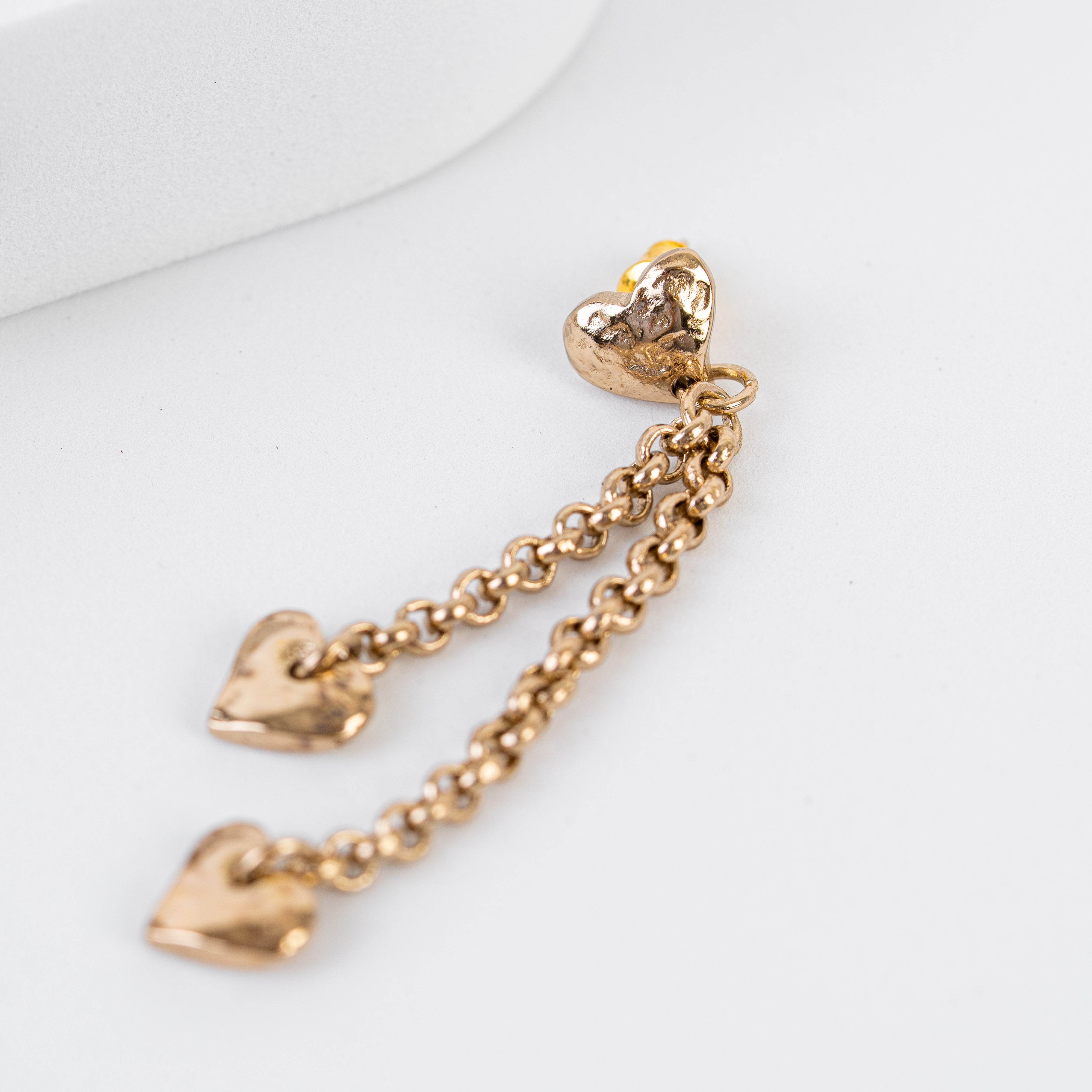 Orecchini Pendenti Triplo Cuore